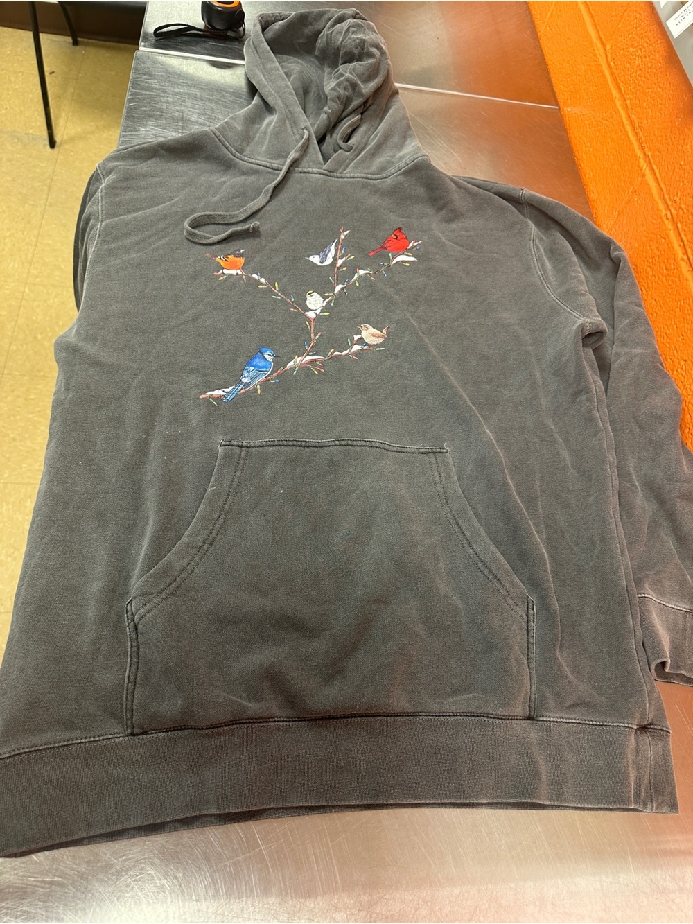 Independent Trading Co Winter Birds Christmas Lights Hoodie Pigment Dyed Large⁠